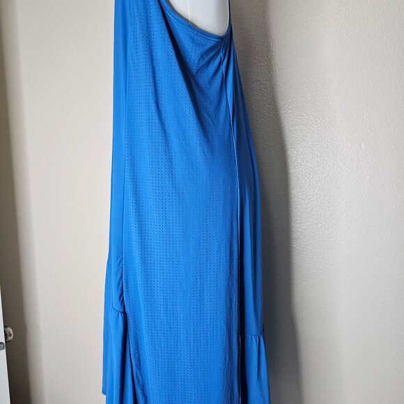 Sweaty Betty L Oxford Blue Explorer Ace Midi Tank Dress Trapeze Swing Quick Dry - Picture 4 of 8